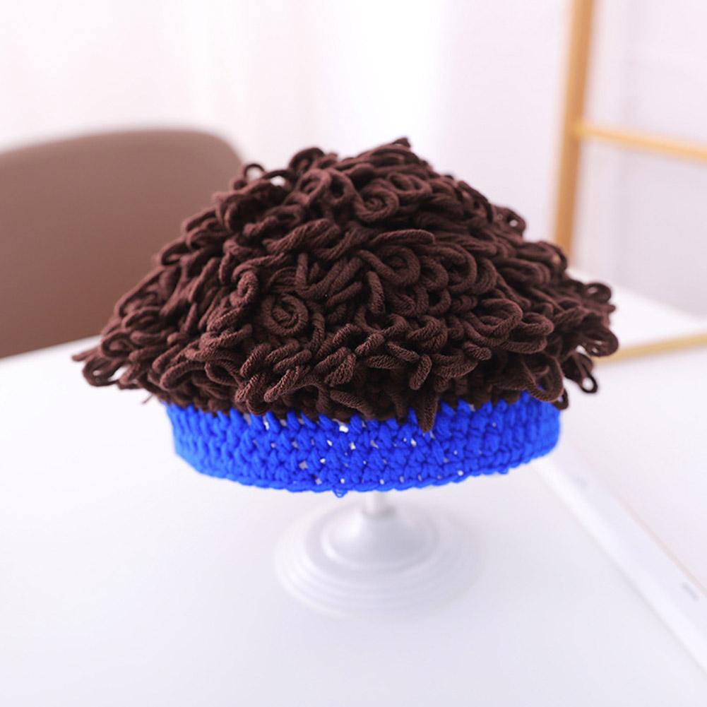 Kids Handmade Knitted Hat For Boys Girls Thickening Cute Wig Hats For Halloween Christmas