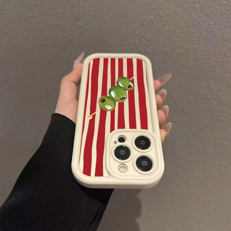 Green Olive Red Striped Phone Case For Xiaomi Redmi Note 14 Pro 4G 15 13 12 11 Pro Plus Redmi Note13 pro 5G Soft Silicone Cover
