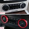 Aluminium Alloy Car Air Conditioner Knob Ring Sticker Trim For Mercedes Benz C Class W204 2008-2013 Auto Interior Accessories
