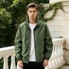 Solid Color Slim Fit Jacket Men Windbreaker Jacket, Windproof Waterproof Stand Collar Coat, Casual Zip-up Fashionable Layering Tops for with Zippered