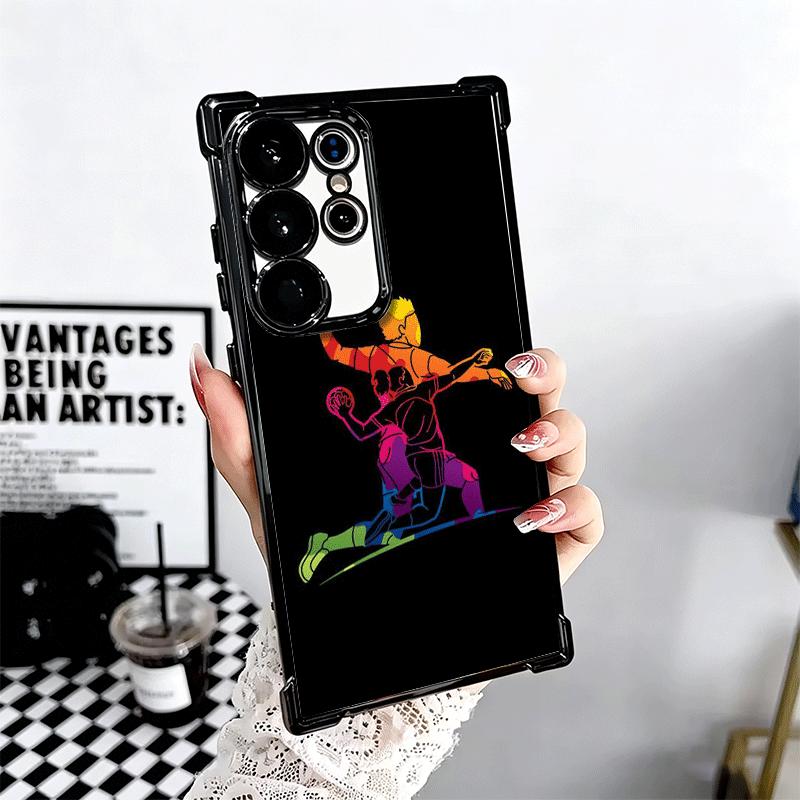 Handball Sport Plating Phone Case For Samsung Galaxy S24 S25 FE S26 Edge S23 Ultra S22 S21 Plus S20 Anti-Fall Airabag Cover