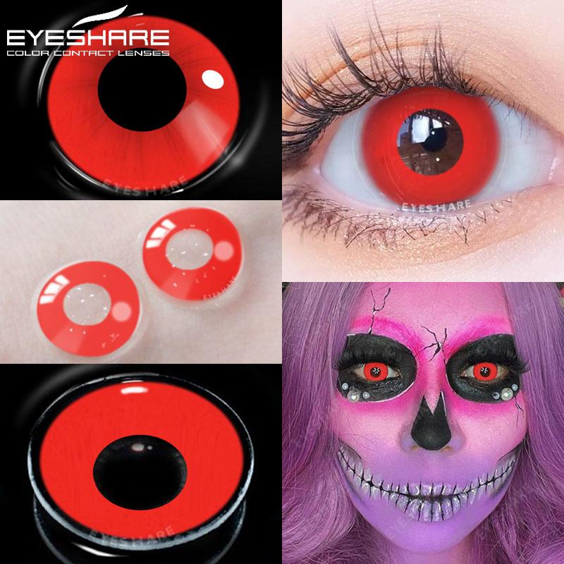1Pair Anime Color Contact Lenses for Eyes Yearly Red Lenses Black White Lenses Halloween Eye Lens Cosplay Eye Contacts