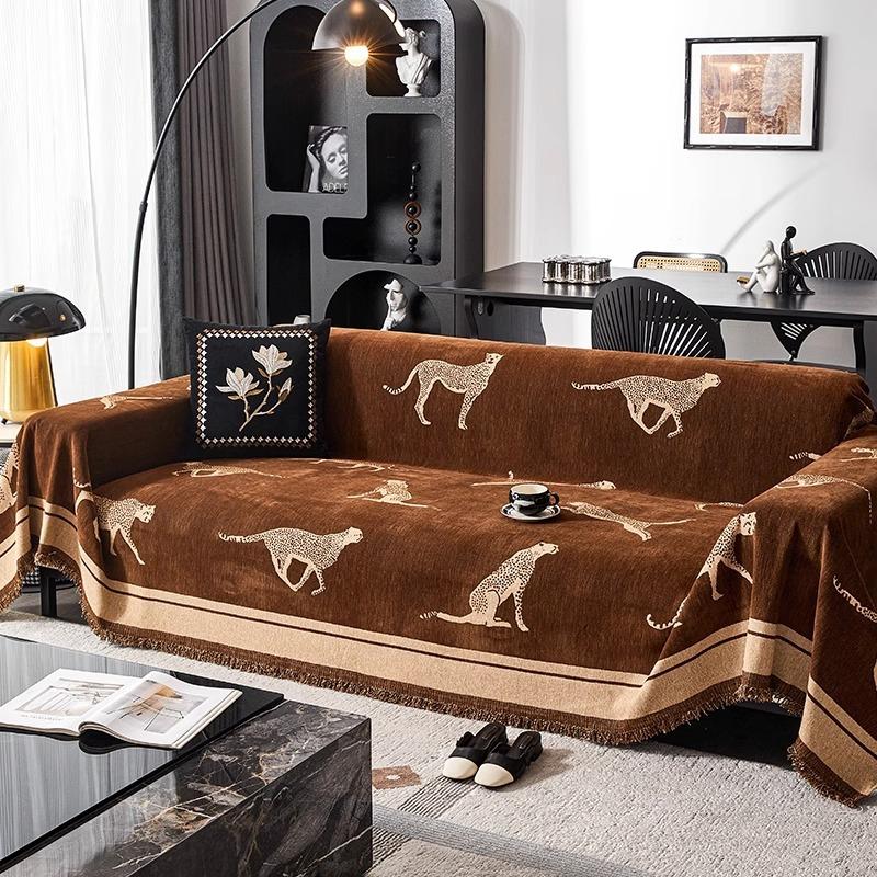 Modern Light Luxury High-end Black Sofa Cover 2025 New Four-season Universal Non-slip and Anti-cat Scratch Full Cover Towel