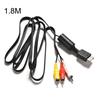 New Adapter Black AV Cord 3 RCA Video/Audio Cable Flat