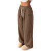 Womens Loose Casual Pants Solid Color Drawstring Trousers With Pockets Everyday Wear