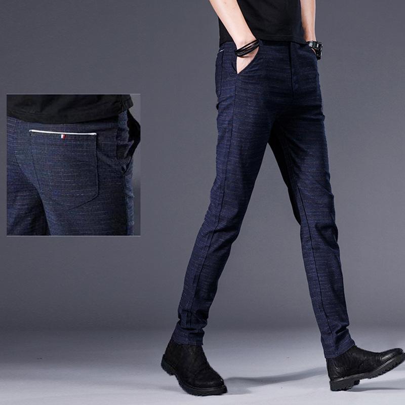Новые осенние повседневные брюки, мужские корейские версии The Tide of Youth, маленькие прямые хлопковые брюки, мужские узкие мужские брюки