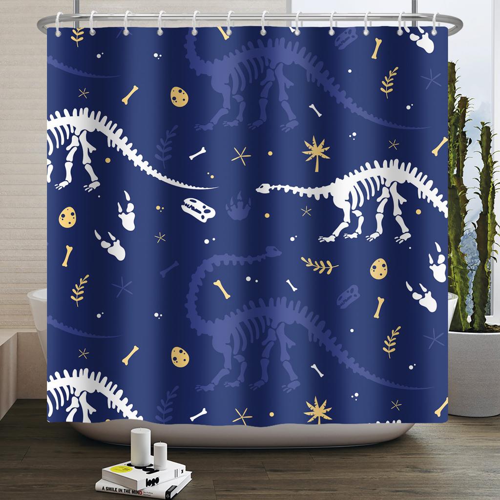 Забавная шторка для душа с динозаврами для ванной комнаты, милая шторка для ванной с животными, крутая шторка для ванной с динозаврами для детей, водонепроницаемая шторка для ванной, декор