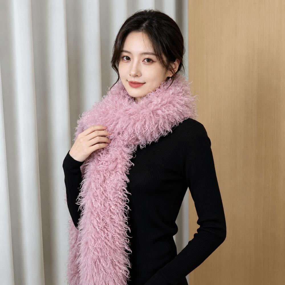 Windproof Imitation Wool Scarf Thick Fluffy Scarf Fashion Winter Scarf  Winter