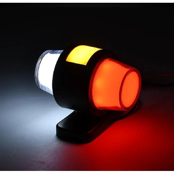 2PCS Double Face with Side Light Lorry Truck Outline LED Lamps Car Side Marker Lights Caravan Indicators Rear Warning Lamp