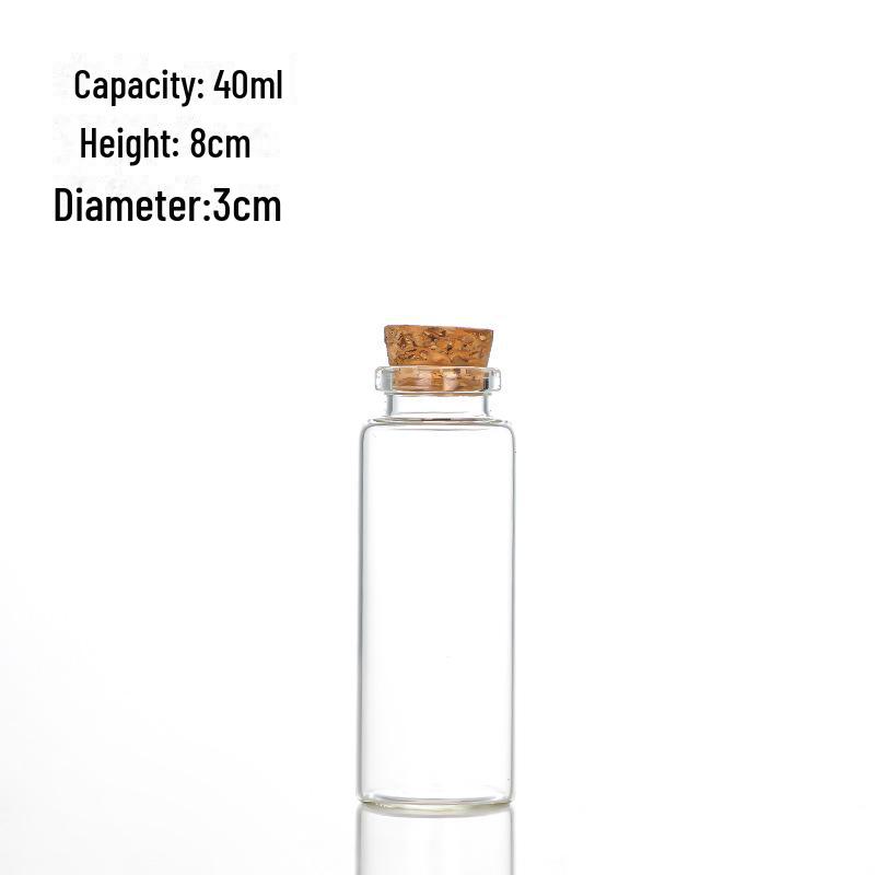 30mm Corked Glass Tube Bottle - for Candy, Capsules, Tea, or Flowers