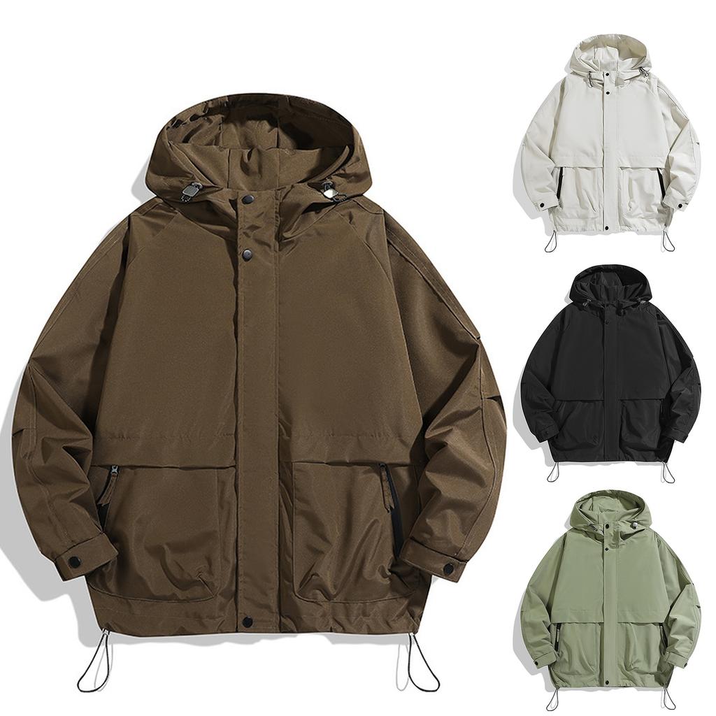 Men's Hooded Casual Waterproof Windbreaker Outdoor Windbreaker Hooded Stormjacket Jacket