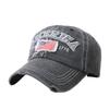 AMERICA Alphabet Baseball Cap Washed Ripped Baseball Cap Female American Flag Cap Popular