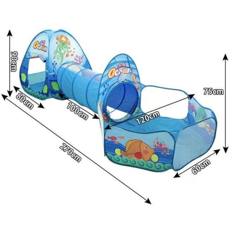 Детская палатка 3 в 1, манеж с туннелем, детский бассейн с шариками, большая портативная детская палатка, туннель для ползания с шариками, детская игровая площадка, дом