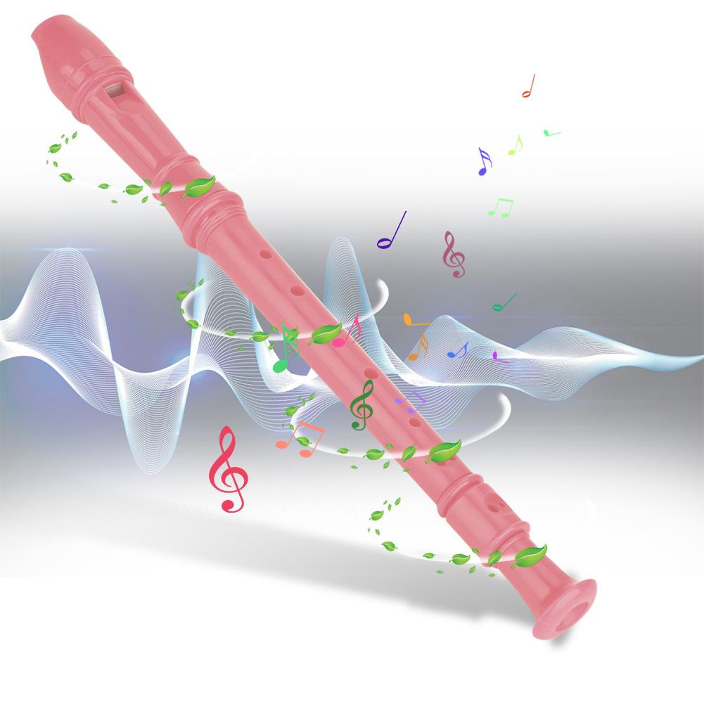 Кларнет-флейта с 8 отверстиями, шомполом и инструкцией для детей и начинающих (розовый)