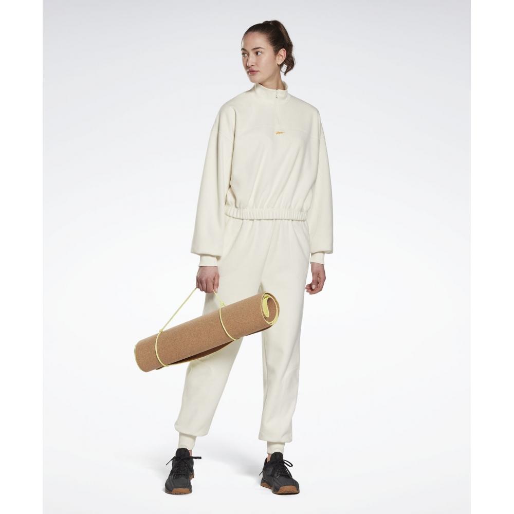 Reebok Флисовая толстовка на полумолнии W, белая HG3821