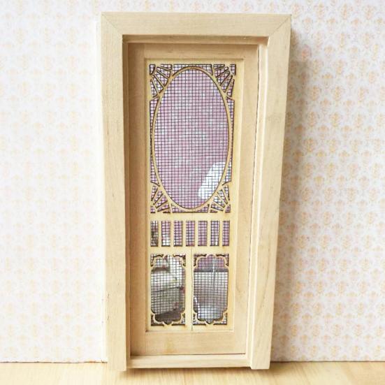 Красивая реалистичная мебель для кукольного домика, деревянная миниатюрная модель двери для подарочного кукольного домика