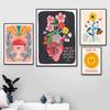 Анатомическое сердце с цветами Цветочные постеры и принты Вдохновляющие цитаты Wall Art Lover Женская картина Холст Картины Декор без рамки