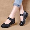 New Japanese School Uniform Shoes Women Flats Mary Jane Shoes With Hook Loop Ladies Leather Flat Shoes Black Loafers Nurse Shoes