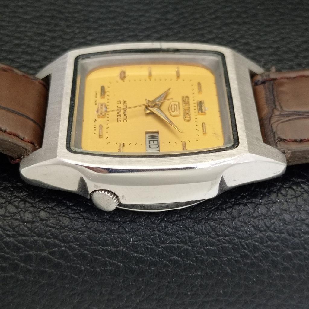 ВИНТАЖНЫЕ МУЖСКИЕ ЧАСЫ SEIKO 5 AUTOMATIC 7009A ЯПОНИЯ ОРИГИНАЛЬНЫЙ ЦИФЕРБЛАТ a702381-5 R124-a702381