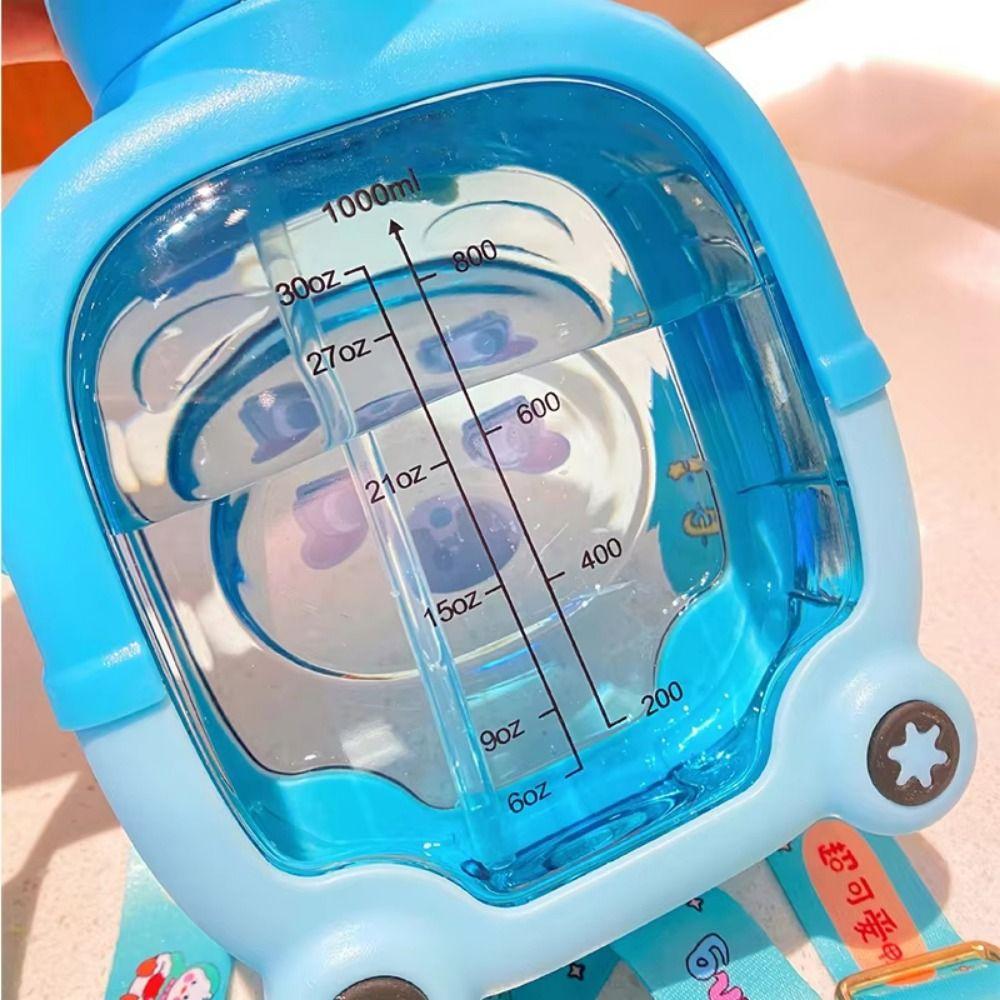 Герметичная портативная бутылка для напитков с соломинкой, пластиковая чашка с медведем, бутылка, детская поилка для воды, школа