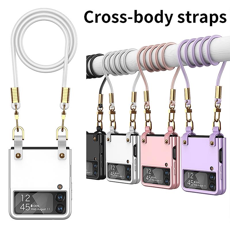 Чехол Flip 4, модный чехол через плечо для Samsung Galaxy Z Flip 3 4 5g Flip3 Flip4, чехол для телефона с защитой от падения, с защитной пленкой