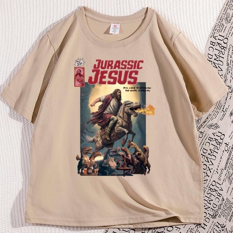Jesus Riding A Dinosaur Tshirts For Unisex Unisex Vintage 90s Graphic T Shirt Jesus Hand Drawn Tshirt T Rex Christian Easter Tee