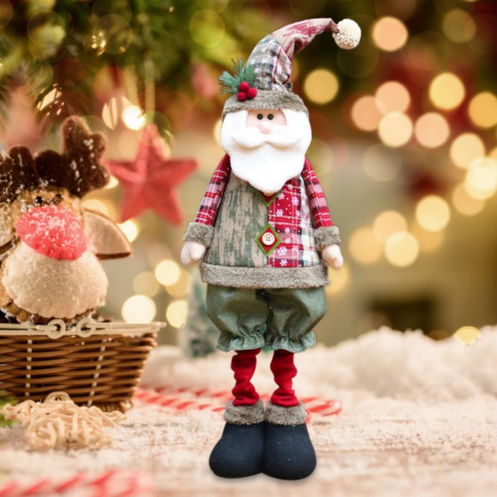 76cm Christmas Plush Doll Expandable Dwarf Ornament with Retractable Spring Legs