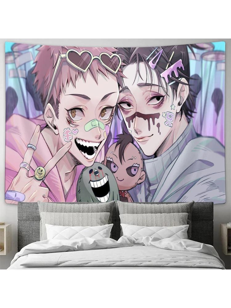 Japanese Anime Butterfly Art Wall Decor Dormitory Living Room Decoration Tapestry