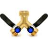 Латунный разветвитель для садового шланга, Y-образный разветвитель шланга с запорным клапаном, Сверхпрочный 2-ходовой разветвитель шланга, Латунный Y-образный клапан для садового шланга
