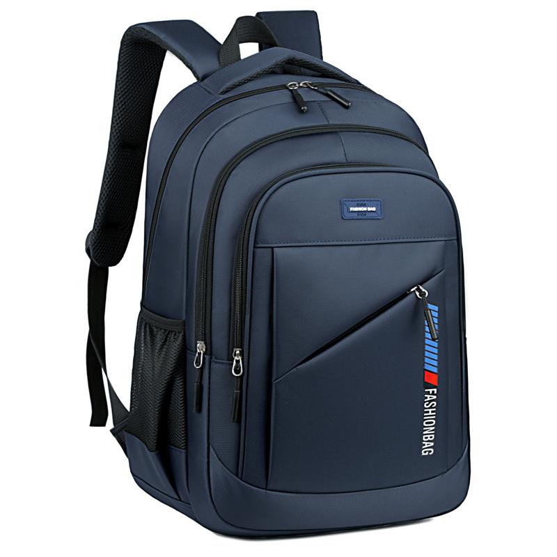 Men's large-capacity backpack, fashionable laptop bag, suitable for travel and business, equipped with secure zipper closure and