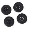 4PCS RC Tires 2.2in Black Rubber Simple Installation Wear Resistant RC Car Replacement with Plastic Rim for 12mm Hex RC Car