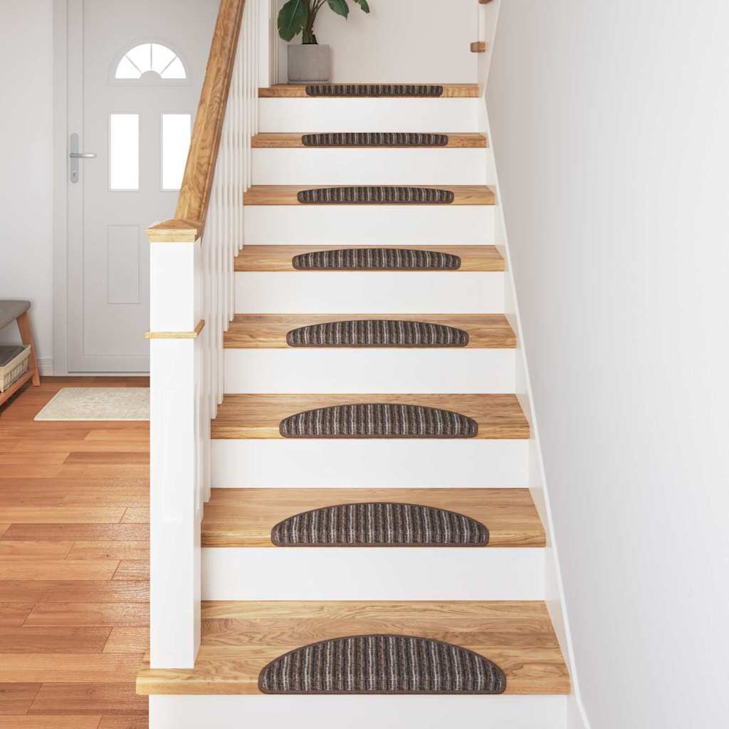 Self Adhesive Stair Treads 15 pcs Brown 56 x 17 x 3 cm