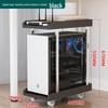Adjustable Computer Tower Stand with Wheels and Cooling Shelf for Home Use