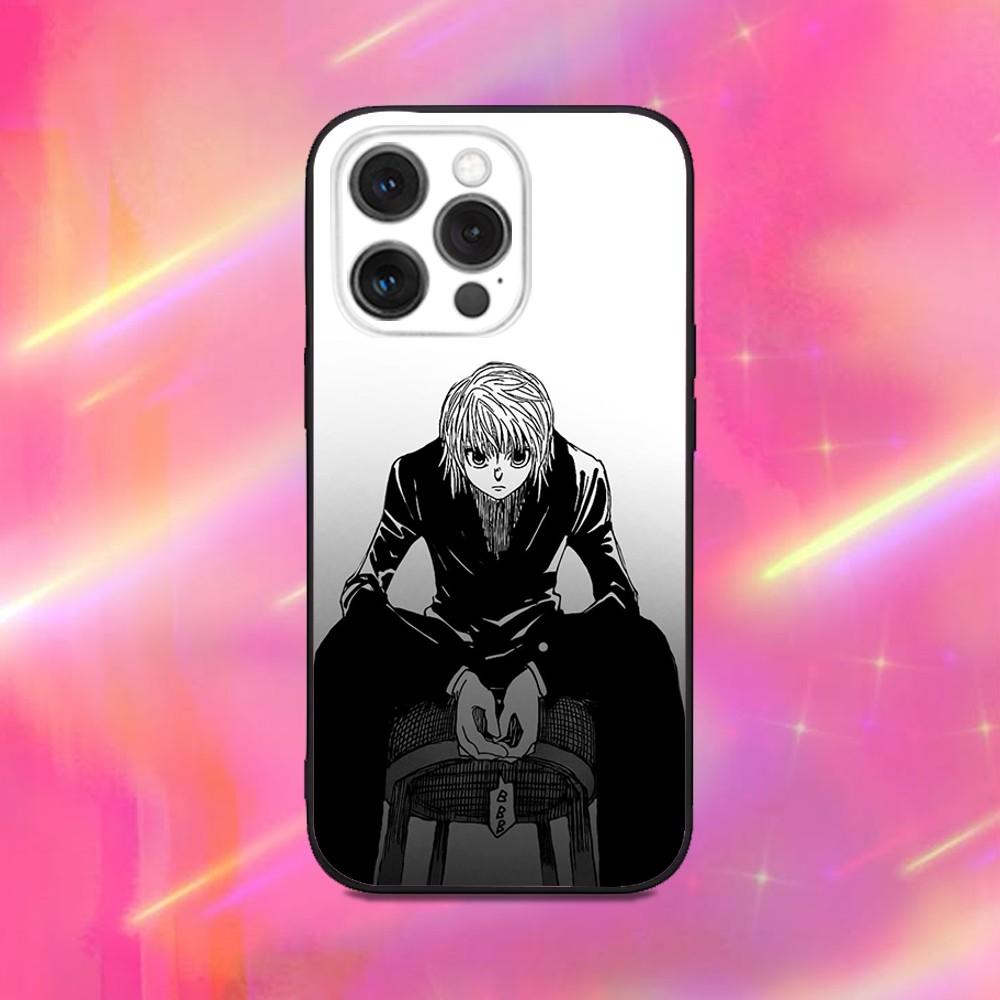Kurapika H-Hunterpedia Phone Case For iPhone 16,15,14,13,12,11,Pro,Max,Plus,X,XS,XR,SE,8,7,Mini,Soft Silicone Black Case