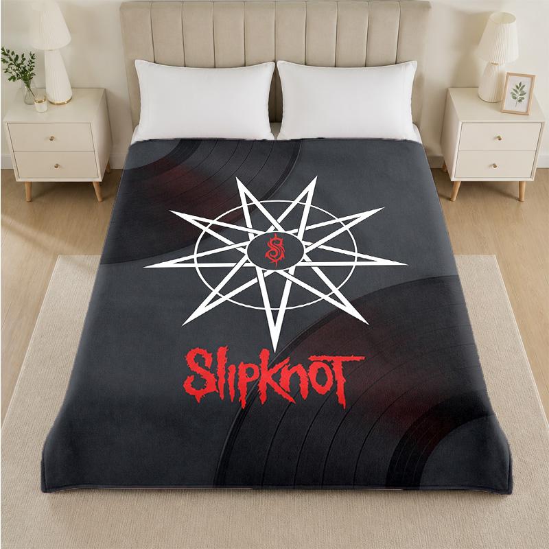 Slipknot Print Flannel Blanket Cozy Lightweight Plush Throw Blanket For Bed Sofa Household Use