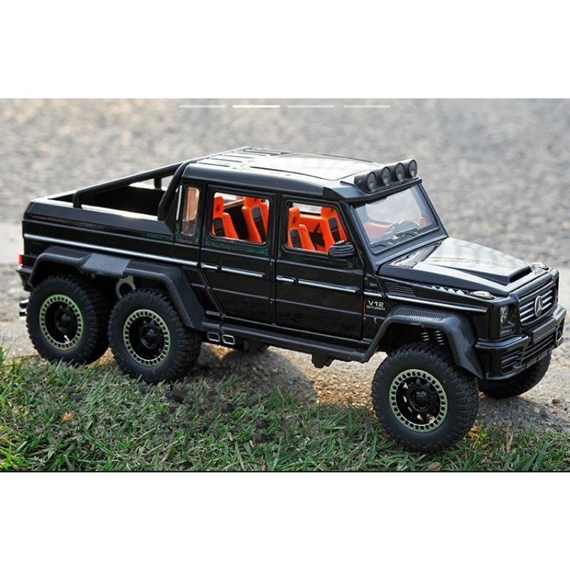1/20 BENZ G65 G63 6*6 Модель автомобиля из сплава с большими шинами Литая металлическая игрушка Внедорожники Модель автомобиля Звуковая и световая симуляция Детский подарок
