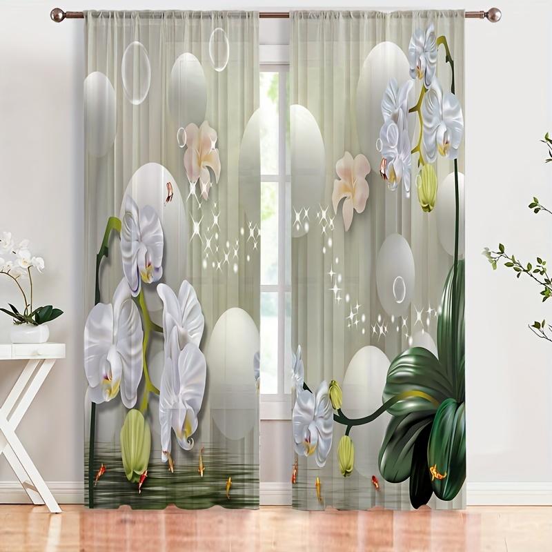 2 шт. Водопад птица журавль напечатанные шторы полиэстер люверс верхняя штора для офиса спальня гостиная природа пейзаж дом