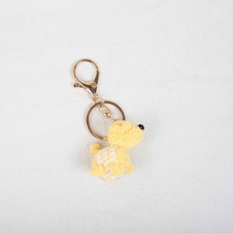 Милые брелоки для ключей крючком из серии кукол маленьких собачек, ручная работа, вязаные брелоки в виде мини-щенков для ключей от машины, брелоки в виде вязаных животных, новые