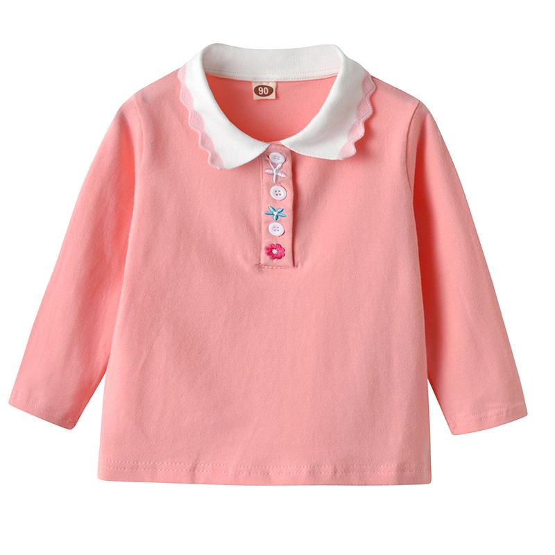 Белая рубашка для маленьких девочек, весенне-осенняя детская хлопковая блузка с длинными рукавами и лацканами, детская одежда, топы