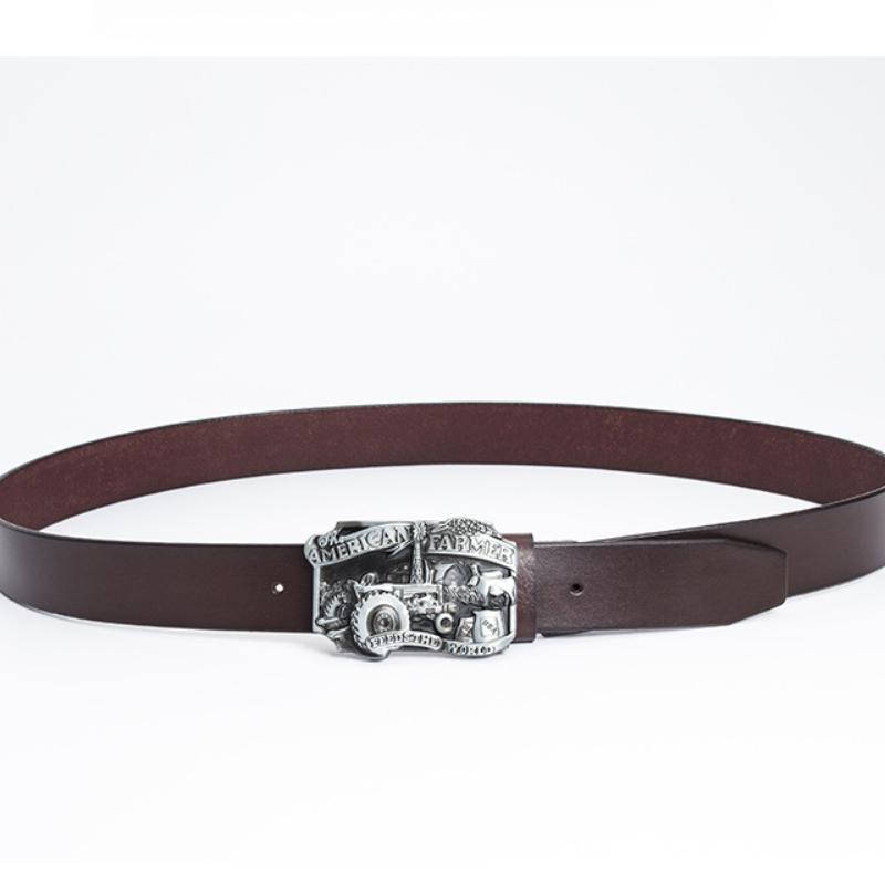 American Farm Personalized Belt Buckle Agricultural Tractor Leather Buckle Primary Color Glazed Plate Buckle