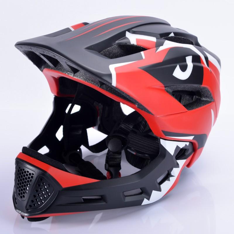 Kids Full Face Helmet Balance Bike Scooter Cycling Skateboarding Removable Chin Guard Lightweight EPS Safety Gear