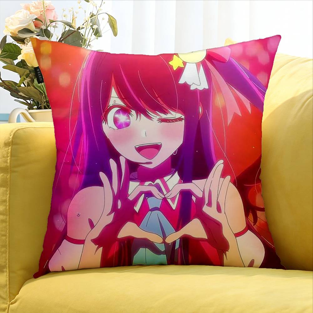 Ai HHoshino OOshi No Ko Anime Various Sizes Square Pillow Case For Car Home Bedchamber Decor