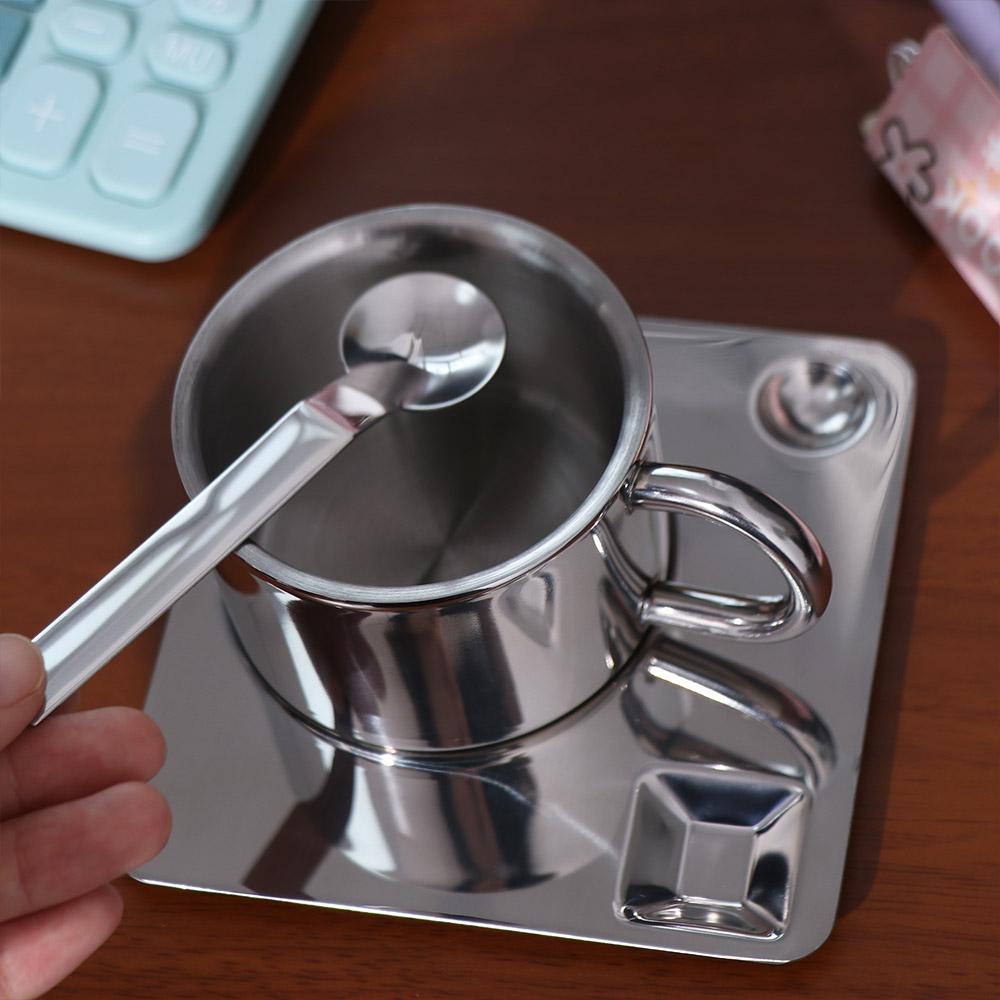 Heat Resistant Tea Cup Set 304 Stainless Steel Water Cup High-end Coffee Mug  Cafe