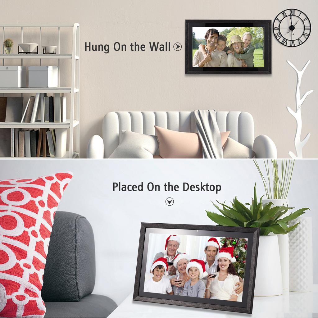 Andoer 18.5 Inch Large WiFi Digital Photo Frame Cloud Digital Picture Frame Wall Mountable 1920*1080 IPS Screen Touch