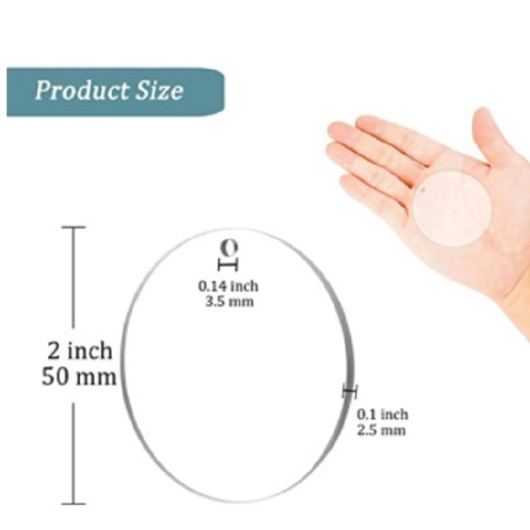 Прозрачный пластиковый брелок-подвеска круглой формы, заготовка для DIY-проектов, поделок