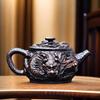 Divine Dragon Purple Pottery Vintage Teapot Carve Kung Fu Teapot Single Teapot Pu'er Tea Making Device Tea Sets Chinese Tea Pot