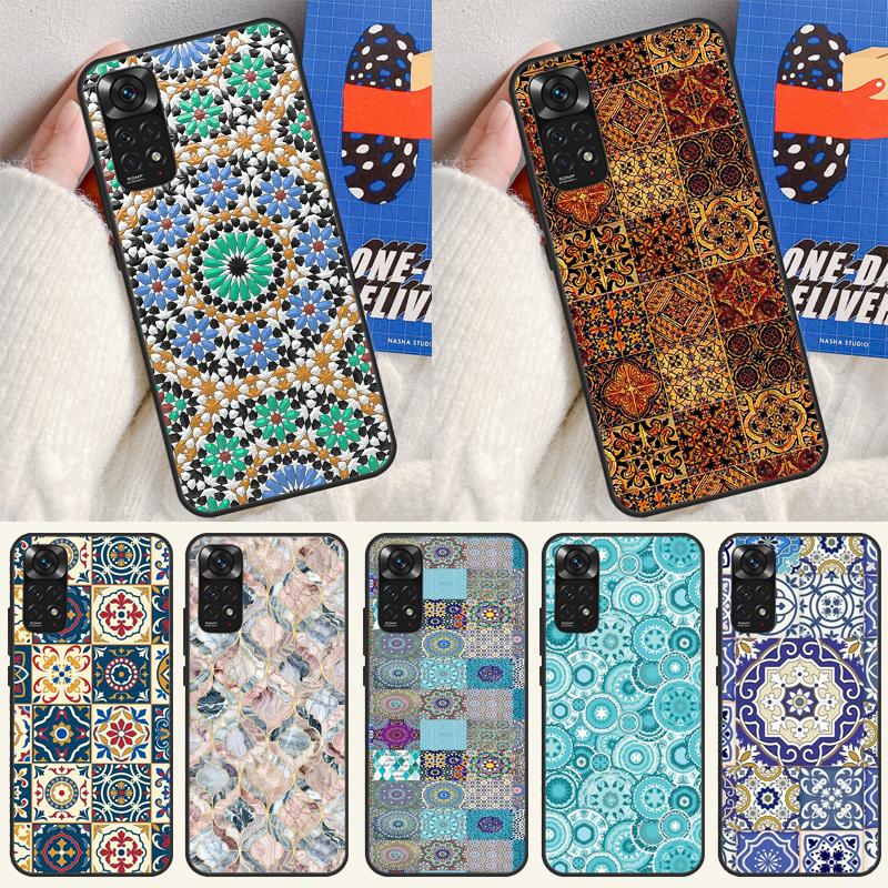 Чехол в марокканском стиле для Xiaomi Redmi Note 13 Pro 14 12 11 9 10 9S 10S 11S 12S Redmi 14C 13C 10C 12C