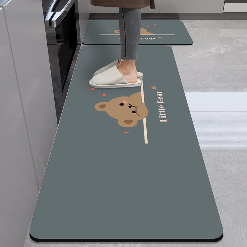 Коврик для пола кухни Diatom Mud Dirty Anti-slip Mat Simple Air-Soaching Water Absorbing Mat Home Easy to Cleaning Long Foot Mat