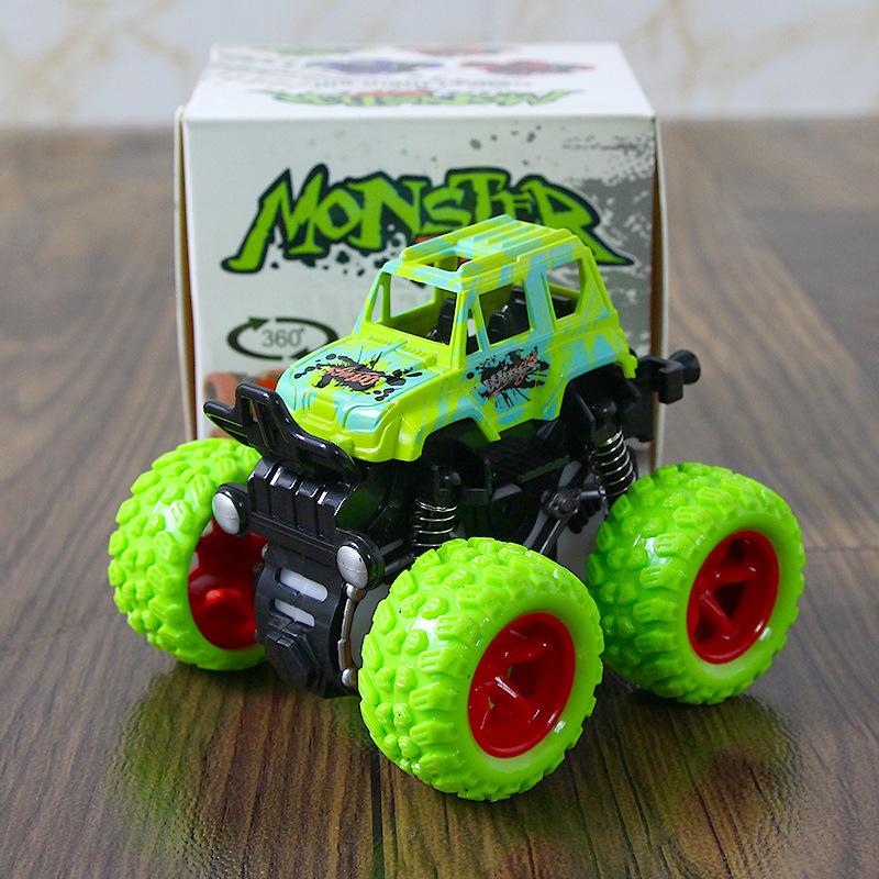 Farmer Stunt Car Inertia 4x4 Dual Inertia Stunt Green Climbing 360° Spin Flip Shock Утолщенные шины Внедорожный скутер Игрушечная машина в подарок на Хэллоуин