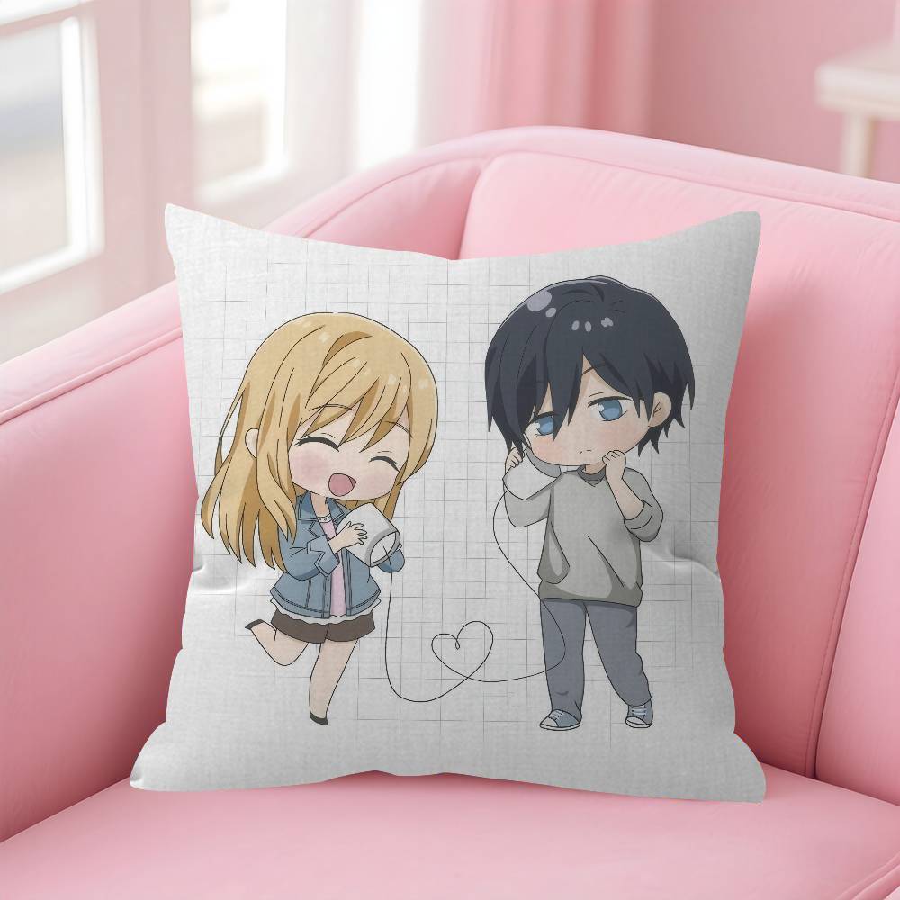 Anime My Love Story With Yamadakun At Lv999 Cushion Cover Inches Farmhouse Decor Home Throw Pillow Covers for Couch Decorations